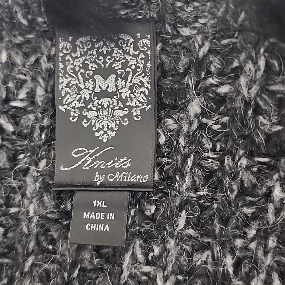 Knits by Milano Wool Mohair Black Boho Cardigan Size 1X - Picture 10 of 11